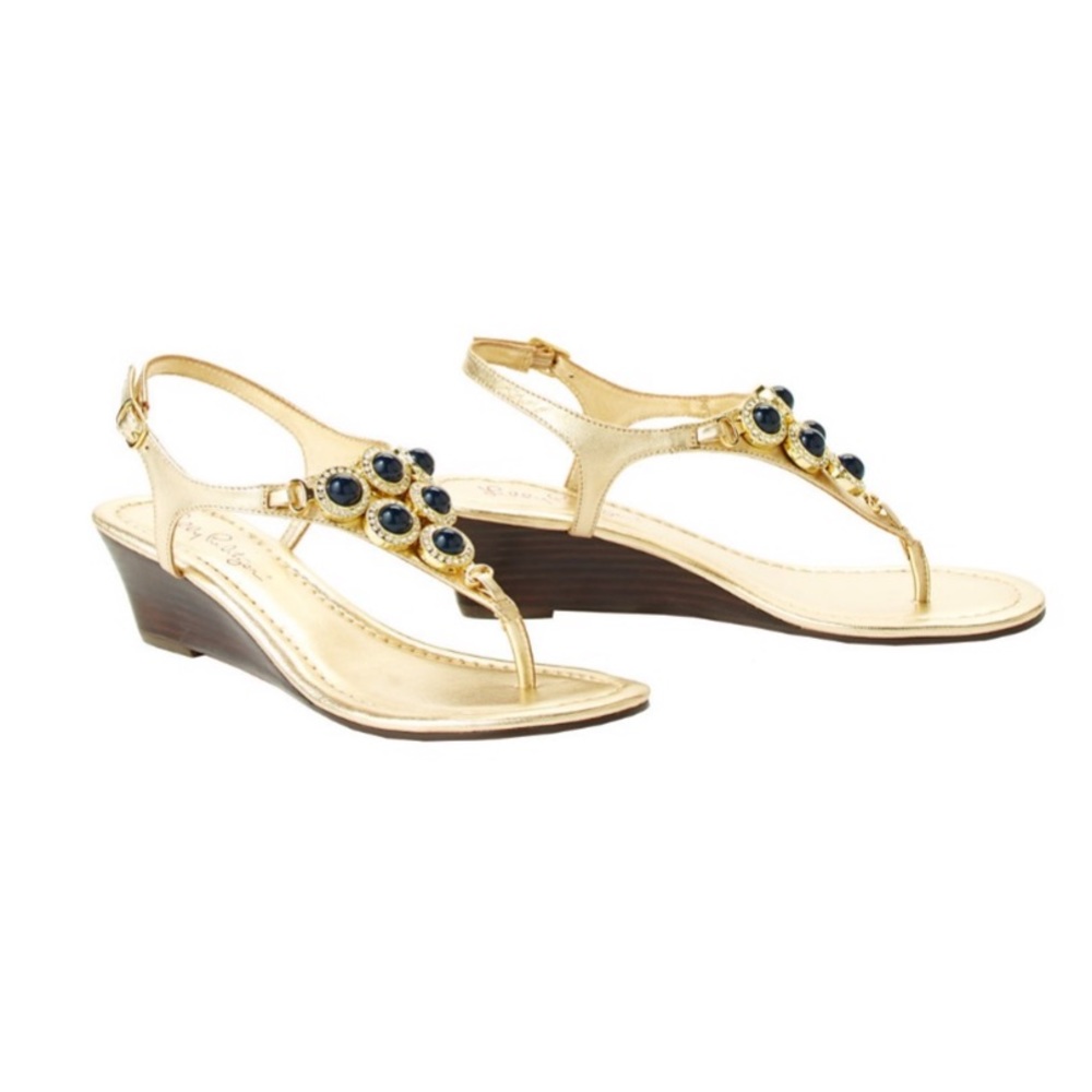 Lilly Pulitzer BEACH CLUB LEATHER WEDGE - Picture 3 of 5